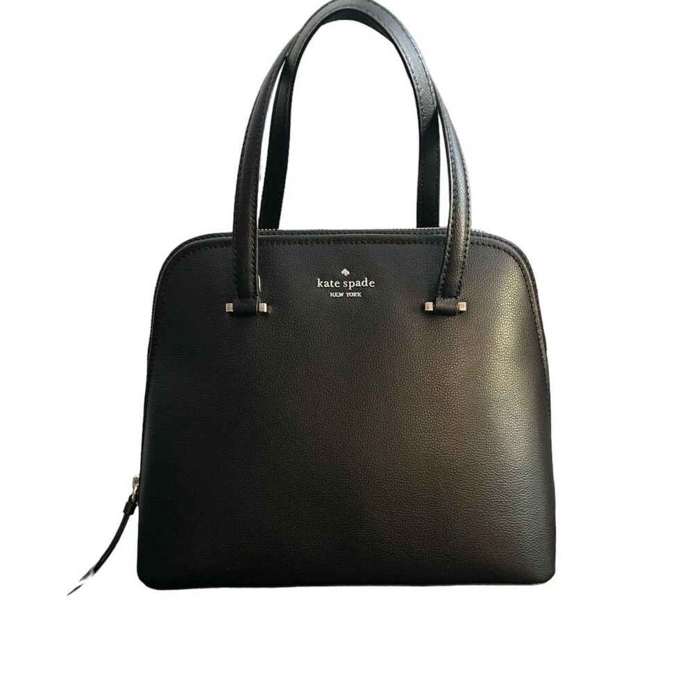 Kate Spade New York Patterson Drive Medium Dome Satchel Black Leather Gold HW